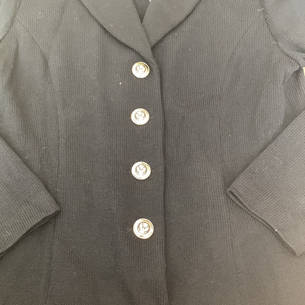 St. John Basic Gold Button Knitted Blazer - image 3